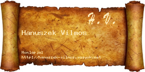 Hanuszek Vilmos névjegykártya